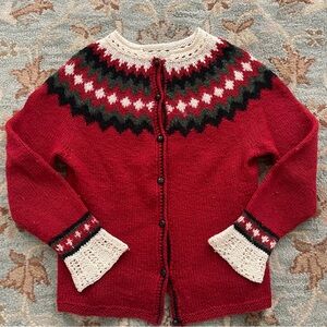 Handmade Fair Isle Wool Button Sweater